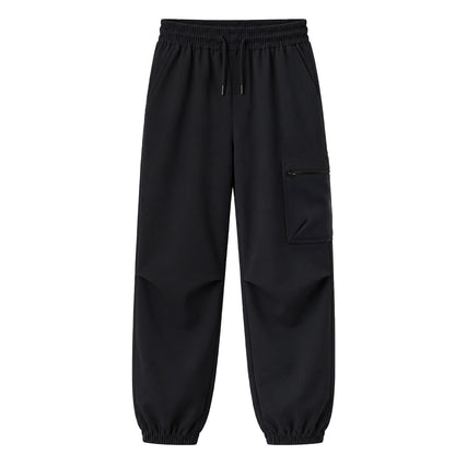HILEELANG Kids Zip Pocket Cargo Sweatpants Jogger Pants, Single Piece