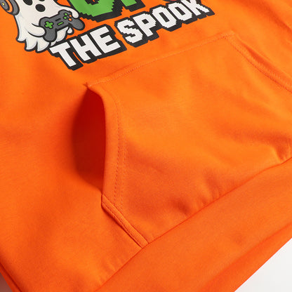 HILEELANG Kids Halloween Gaming Ghost Pumpkin Hoodie, Big Kids