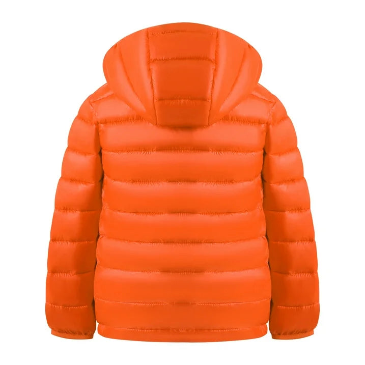 HILEELANG Toddle Boy（3-10Y) Winter Hooded Puffer Jackets Coats Light Weight Outerwear Orange