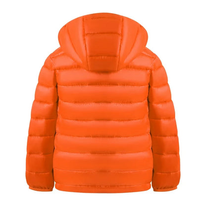 HILEELANG Toddle Boy（3-10Y) Winter Hooded Puffer Jackets Coats Light Weight Outerwear Orange
