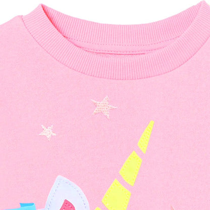 HILEELANG Toddler Girl Sweatshirts Pink Animal Unicorn Cotton Casual Crew Neck Long Sleeve Tops Shirt