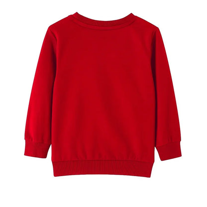 HILEELANG Kids Christmas Sweatshirt, Cotton Pullover Top with Santa Claus Appliqué, Unisex Holiday Long Sleeve Shirt for Toddler Girls
