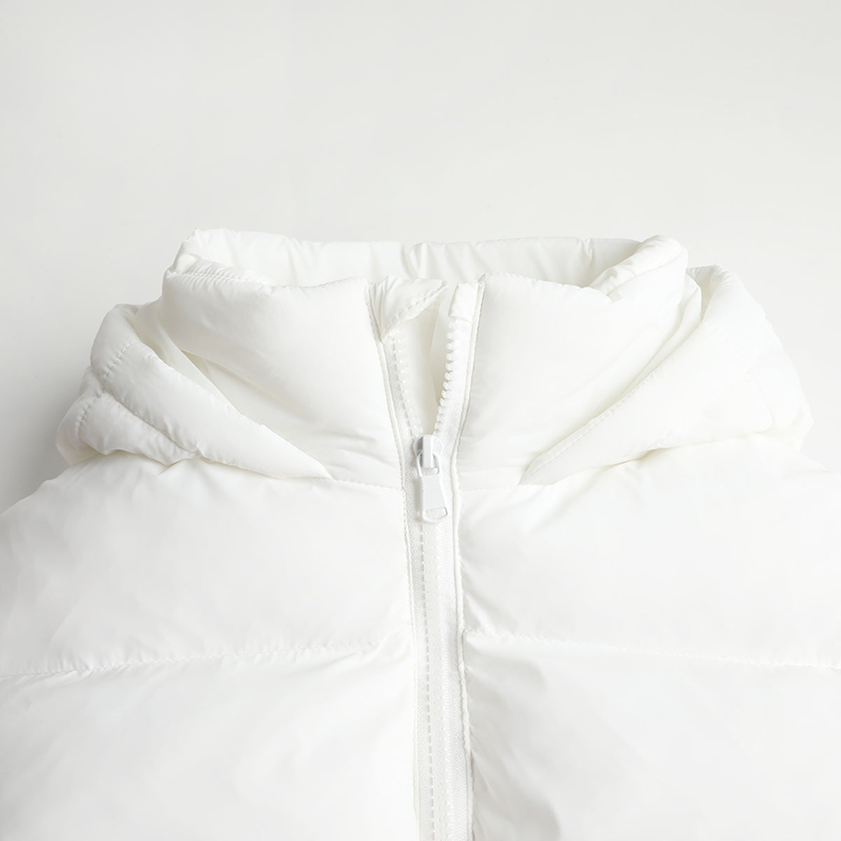 HILEELANG 6-16Y Girls Off-White Outerwear Coat, Hooded Short Puffer Jacket for Winter