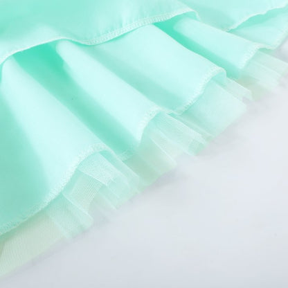 HILEELANG 2-7T Toddler Little Girls Colorful Striped Ribbed Tulle Dress, Mint Blue Sleeveless Summer Sundress