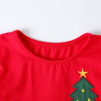 HILEELANG Girls Christmas Dress Long Sleeve CottonHoliday Outfit with Bow Red Green Tiered Festive Party Dress for Toddler Kids, Xmas Birthday Outfit Winter Clothing