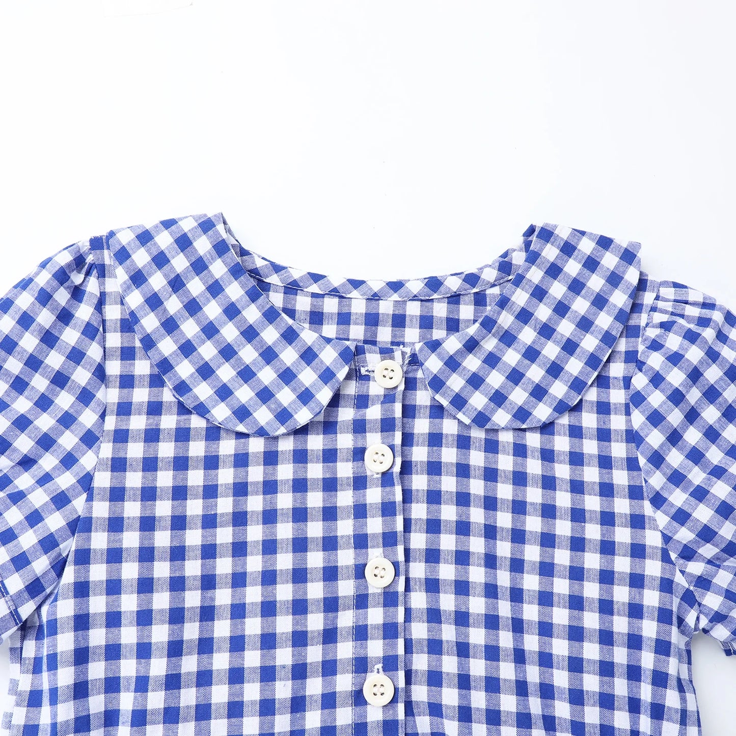 HILEELANG 3-13T Little/Big Girls Navy Gingham 100% Cotton Dress