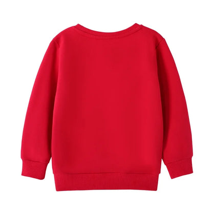 HILEELANG Kids Christmas Sweatshirt, Cotton Pullover Holiday Top with Reindeer and Tree Appliqué, Unisex Toddler Boys Girls Xmas Shirt