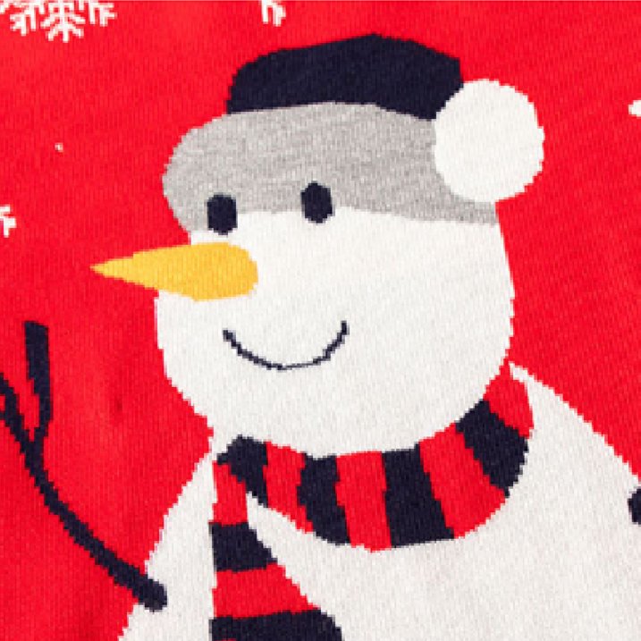 HILEELANG Toddler Boy Girl Christmas Sweater Knite Pullover Xmas Red Snowman Sweatshirts Tops