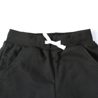 HILEELANG Baby Boys Cotton Jogger Sweatpants 3 Pack, Black Grey Blue Soft Elastic Waist Playwear Sport Pants with Pockets