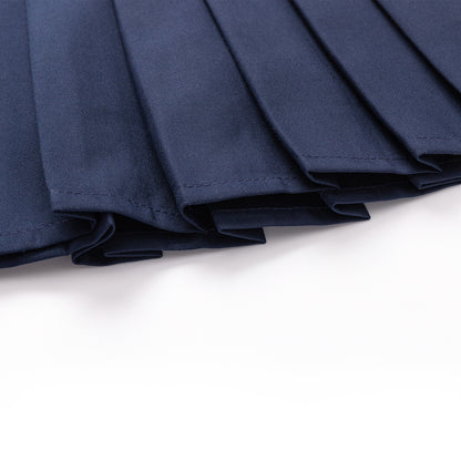 HILEELANG Little Girl School Uniform Pleated Scooter Skirt With Under Shorts Navy Blue Pull On Elastic Waist Skirt