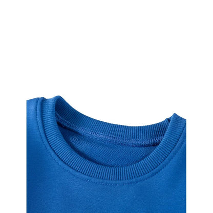 HILEELANG Toddler Boys（2-7Y) Blue Glass Dino Sweatshirt and Pants Set, 2 Piece Long Sleeve Outfit for Kids, Cotton Fall Winter Clothes