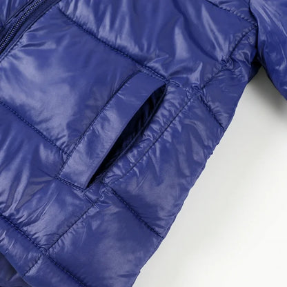 HILEELANG Toddler Boy Girl  (12M-7Y) Winter Puffer Jackets Coats Navy Blue Dinosaur Hooded Light Weight Padded Outerwear