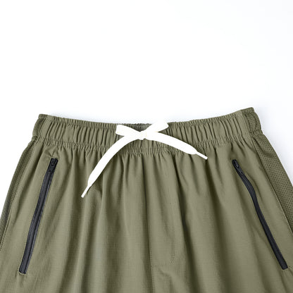 HILEELANG 5-15T Boys 2-Pack Quick Dry Athletic Sweat Shorts, Elastic Waist Active Shorts with Zipper Pockets for Kids Youth