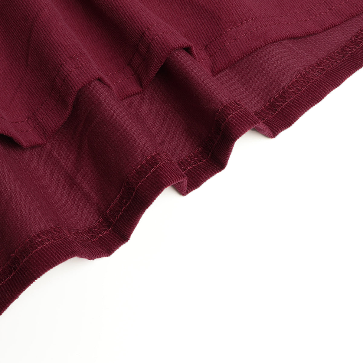 HILEELANG Toddler Girls 100% Cotton Long Sleeve Dress, Ruffle Peter Pan Collar Button Front Casual Dress, Burgundy Red