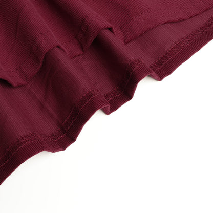 HILEELANG Toddler Girls 100% Cotton Long Sleeve Dress, Ruffle Peter Pan Collar Button Front Casual Dress, Burgundy Red