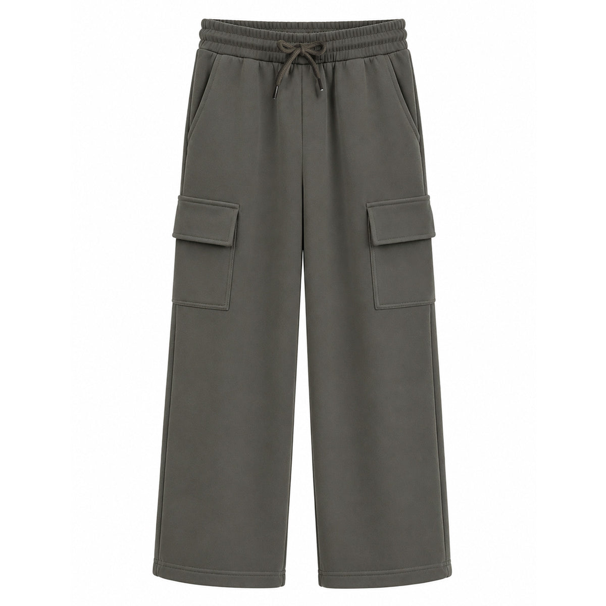 HILEELANG Big Boys Girls Dark Gray Wide Leg Cargo Sweatpants Fleece Pants