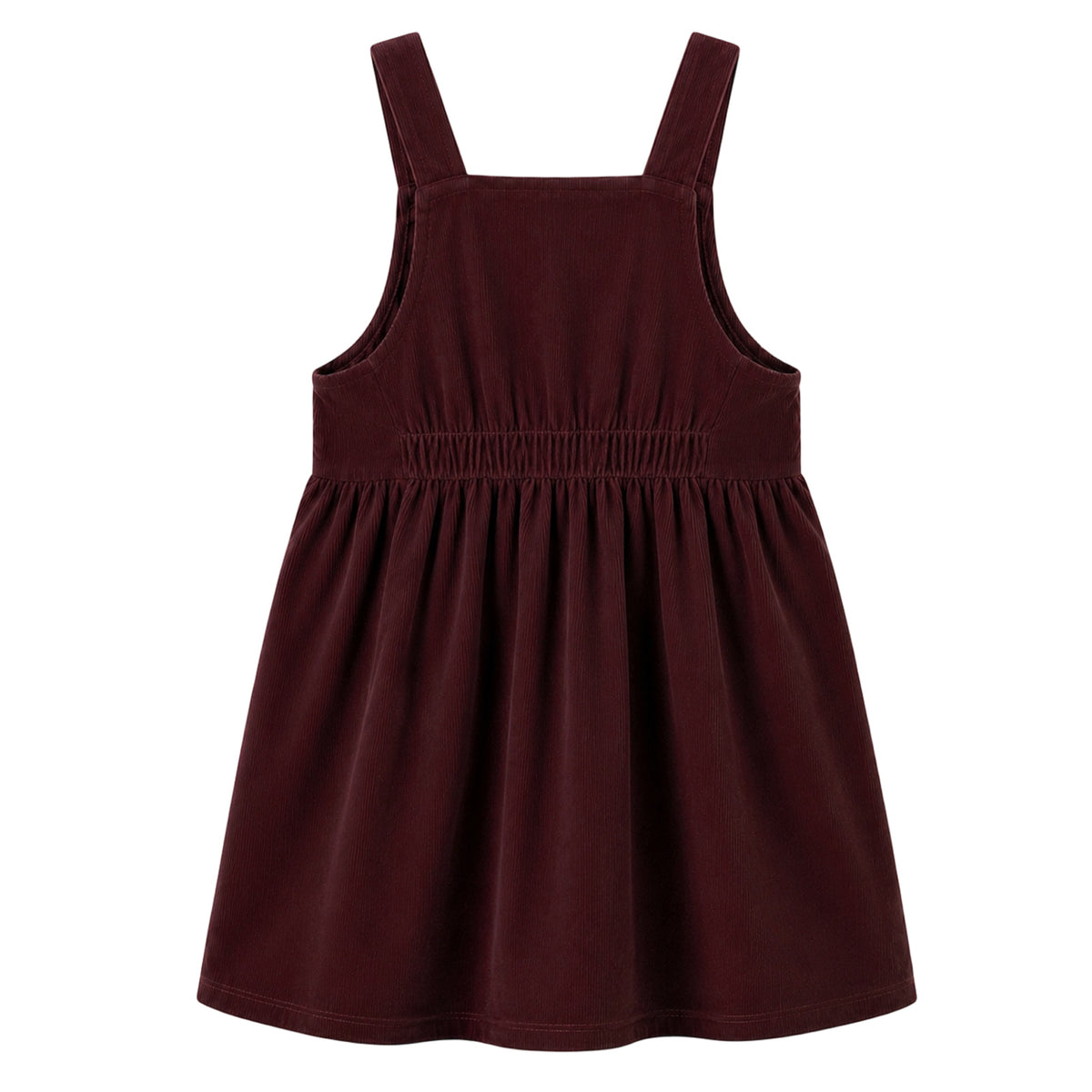 HILEELANG Toddler Burgundy Corduroy Overall Dress, Single Piece