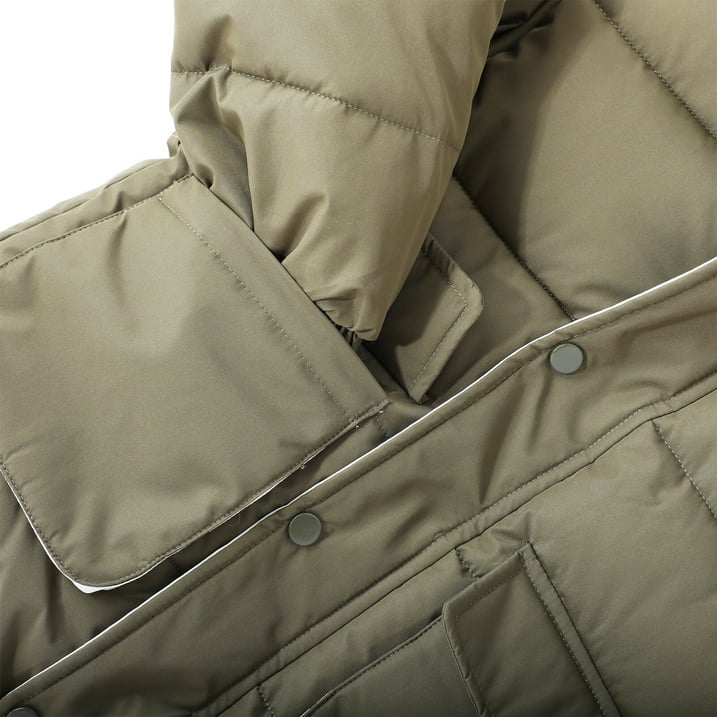 HILEELANG Kids Big Boys Warm Light Weight Padded Puffer Jacket with Hood Water-Resistant Winter Coat for Kids 6-13, Olive Green Outdoor Style