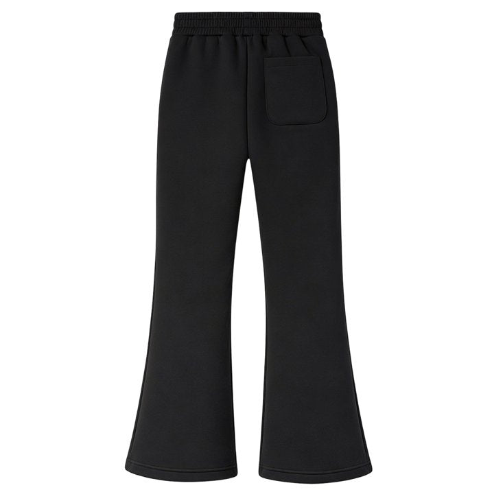 HILEELANG Girls Flare Pants Stretch Sweatpants Pull On with Pockets Black