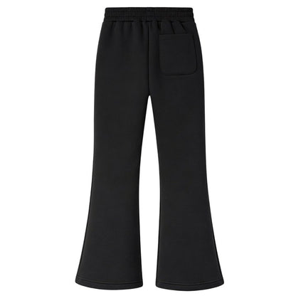 HILEELANG Girls Flare Pants Stretch Sweatpants Pull On with Pockets Black