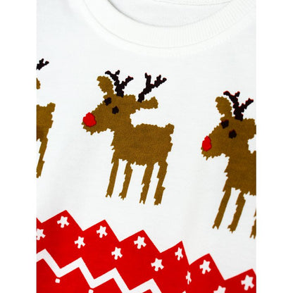 HILEELANG Toddler Boy（2-7Y) Sweatshirts Christmas Red Graphic Elk Pullover Cotton Crewneck Clothes