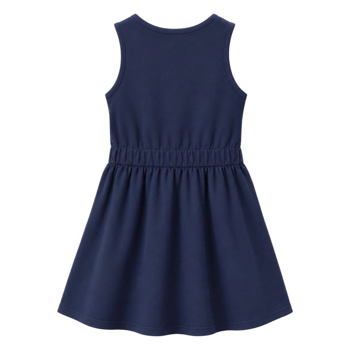 HILEELANG 3-13Y Girls School Jumper Dress with Pockets Sleeveless Uniform Dress Elastic Back Waist for Toddler Little Big Girls Navy Blue