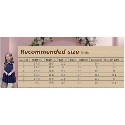 HILEELANG Toddler Little Girls 2 Pack Summer Dresses, Sleeveless Peter Pan Collar Sundress Set with Pockets
