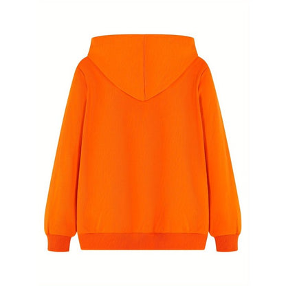 HILEELANG 4-12 Toddler/Little/Big Boys Girls Orange Solid Color Zip Up Hoodie