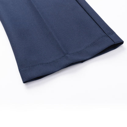 HILEELANG 1PC Little Boys Girls School Uniform Pants Navy Blue Kids Wrinkle-Free Dress Slacks Elastic Back Waist Classic Fit Pull-On Trousers for Students