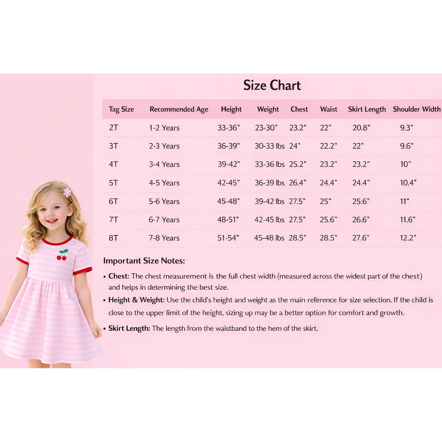 HILEELANG 2-8 Toddler Girls Pink White Stripe Bunny Summer Play Dress