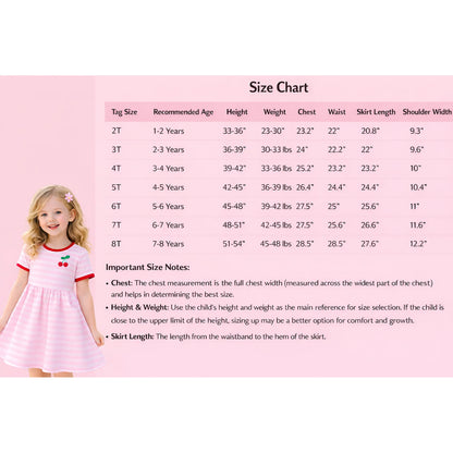 HILEELANG 2-8 Toddler Girls Pink White Stripe Bunny Summer Play Dress