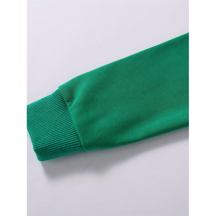 HILEELANG 4-12 Toddler/Little/Big Boys Girls Green Solid Color Hoodie Pullover