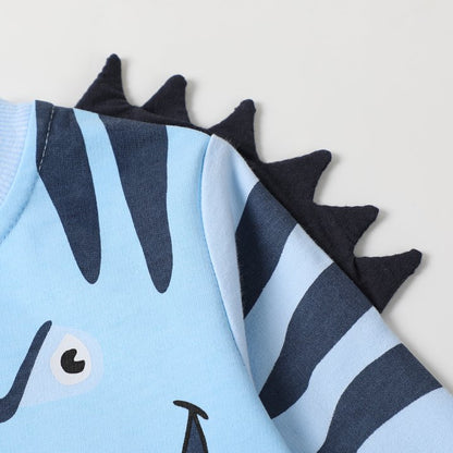 HILEELANG Toddler Boy(2-7Y) Pants Set Light Blue Dinosaur Sweatshirt Joggers Sweatsuit Winter Playwear Outfits Clothing Sets 2pc