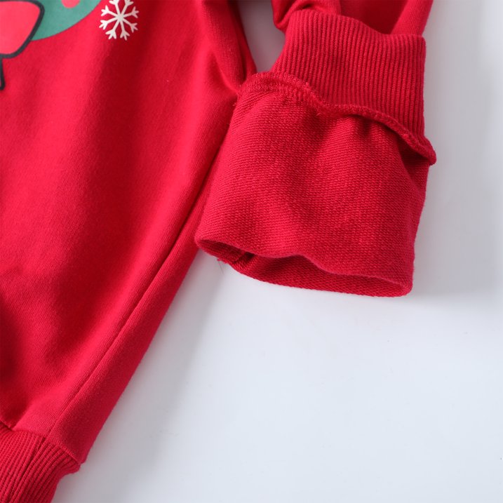HILEELANG Kids Christmas Sweatshirt, Cotton Pullover Top with Reindeer and Wreath Print, Unisex Holiday Long Sleeve Shirt for Toddler Boys Girls