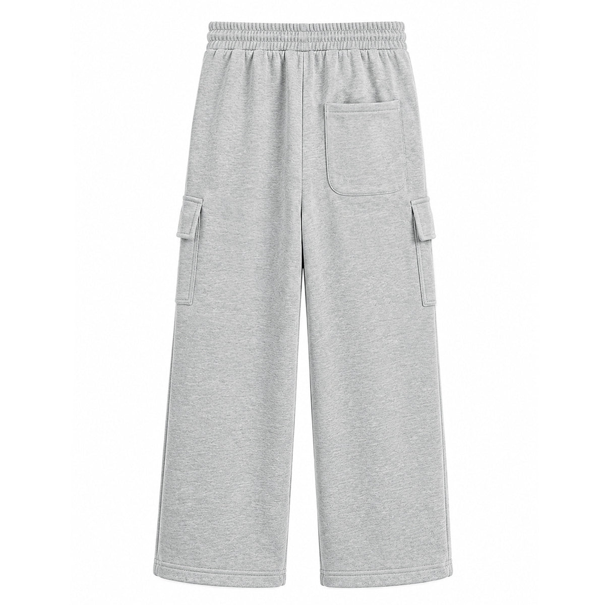 HILEELANG Big Boys Girls Heather Gray Wide Leg Cargo Sweatpants Fleece Pants