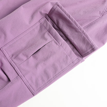 HILEELANG Purple Kids Double Pocket Cargo Sweatpants Jogger Pants, Single Piece