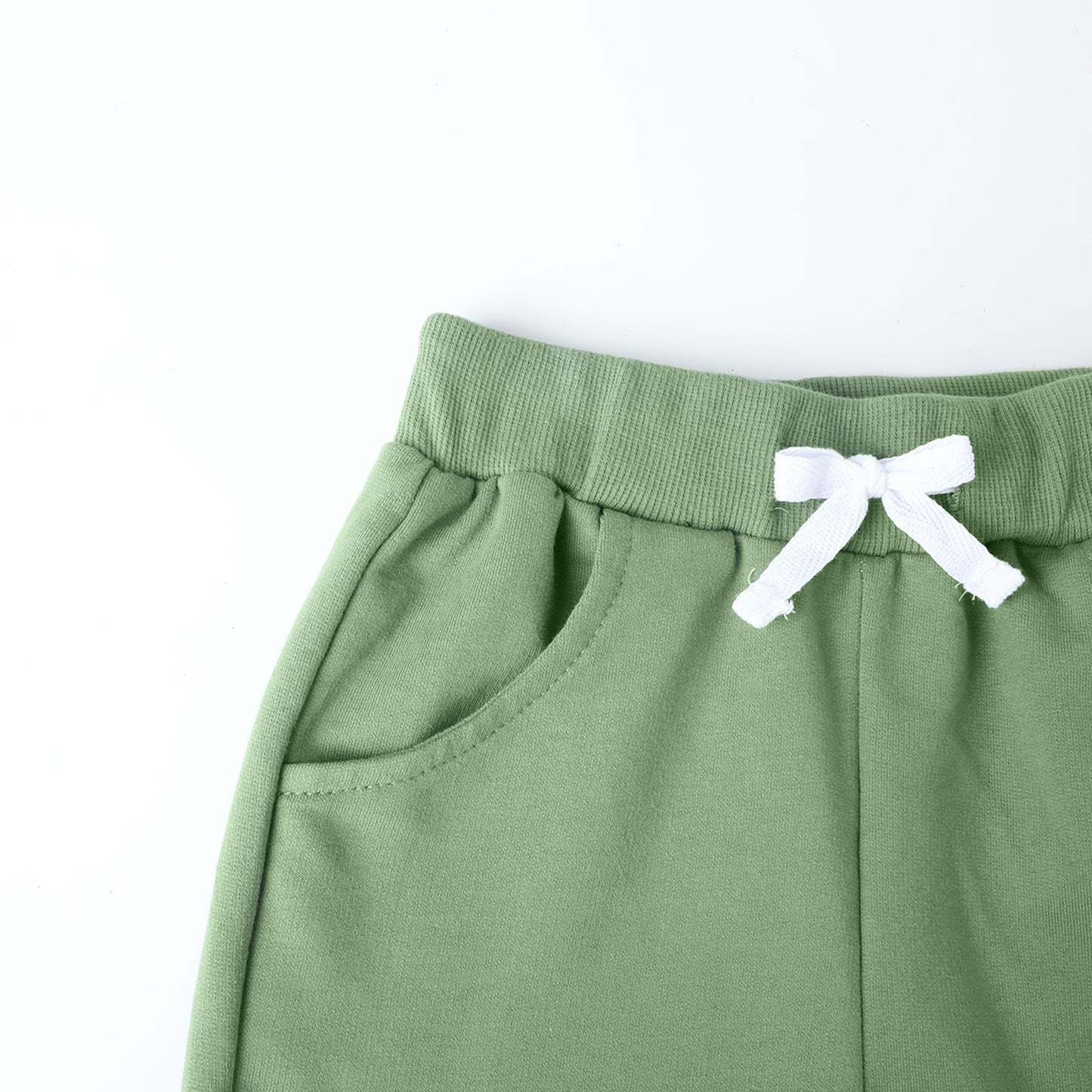 HILEELANG Toddler Boys' Cotton Shorts 3-Pack with Pockets, Grey/Green/Blue