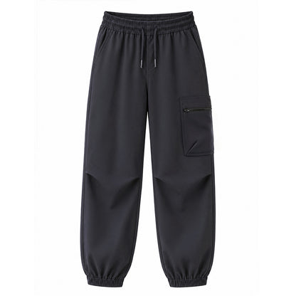 HILEELANG Charcoal Kids Zip Pocket Cargo Sweatpants Jogger Pants, Single Piece