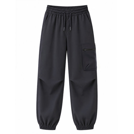 HILEELANG Charcoal Kids Zip Pocket Cargo Sweatpants Jogger Pants, Single Piece