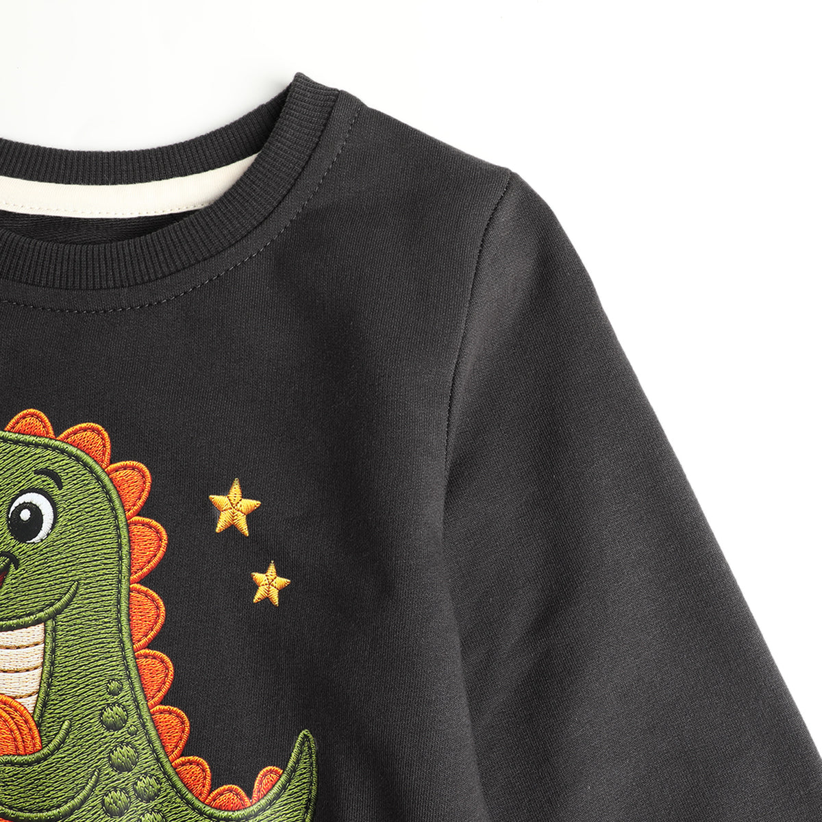 HILEELANG Toddler Boys Dinosaur Pumpkin Graphic Sweatshirt, Long Sleeve Crewneck Pullover Top, Sizes 2-7 Years