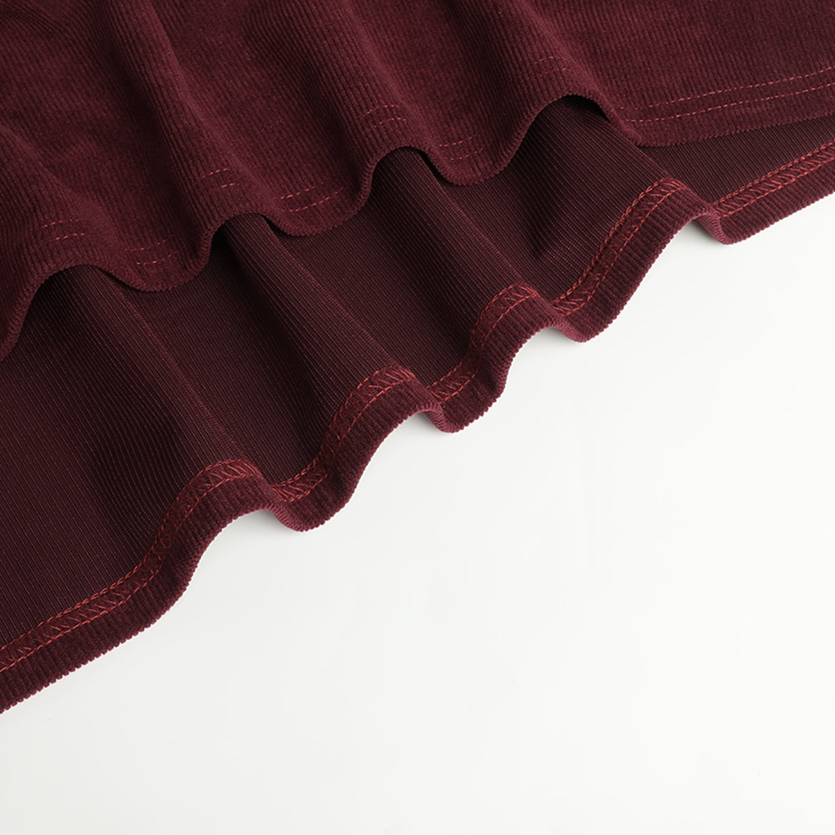 HILEELANG Toddler Burgundy Corduroy Overall Dress, Single Piece