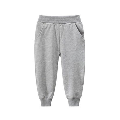 HILEELANG Kid's Cotton Cartoon Sweatpant Multipack - Toddler Boys' Jogger Pants 2-Pack, Black Grey
