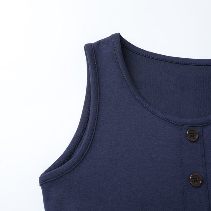 HILEELANG 3-13Y Girls School Jumper Dress with Pockets Sleeveless Uniform Dress Elastic Back Waist for Toddler Little Big Girls Navy Blue
