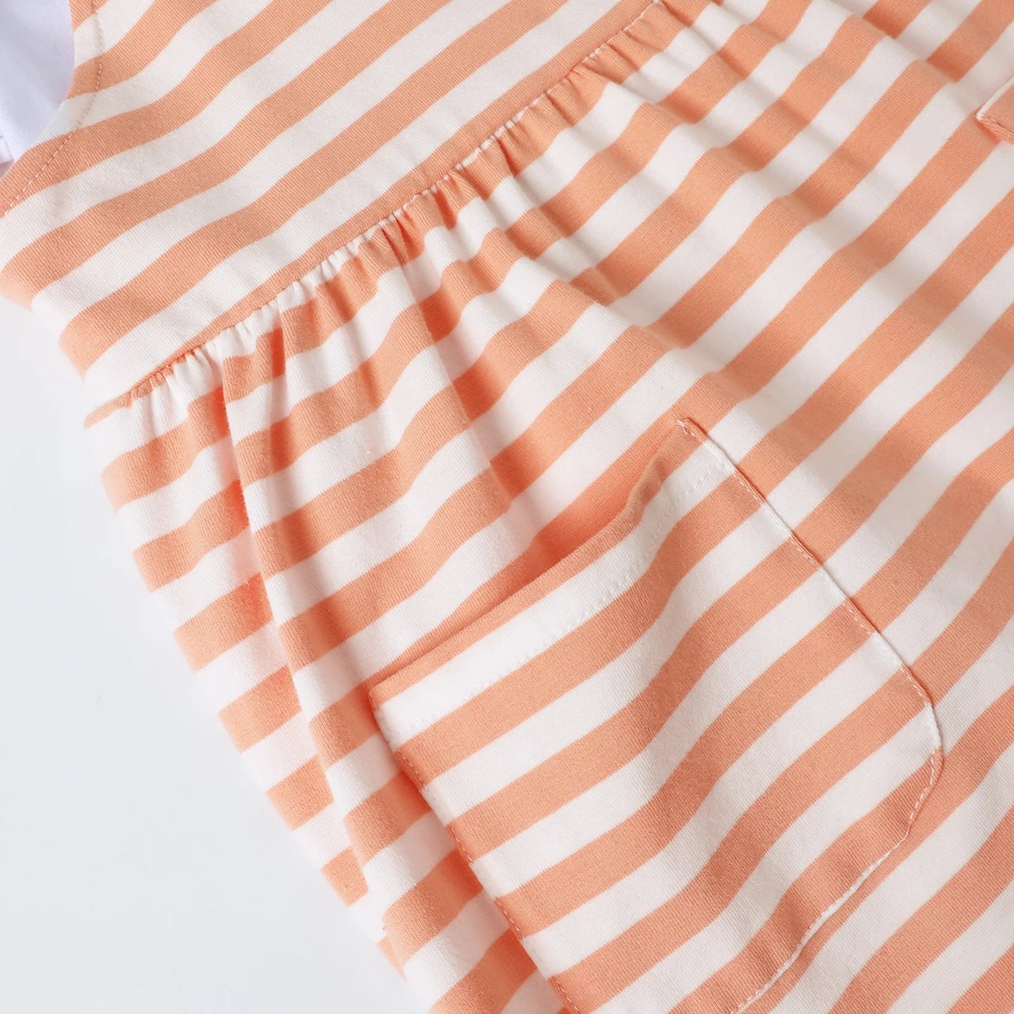 HILEELANG 2-8T Toddler/Little Girls Peach Stripe 100% Cotton Dress