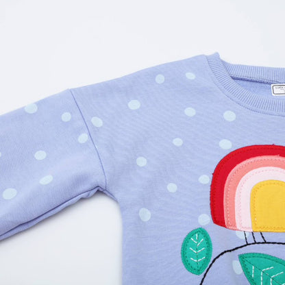 HILEELANG Toddler Girl Sweatshirts Purple Bee Printed Cotton Casual Crew Neck Long Sleeve Tops Shirt