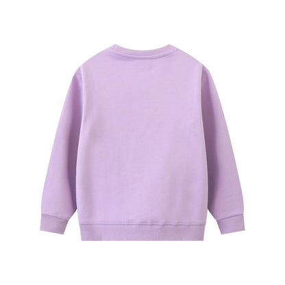 HILEELANG Toddler Girl Sweatshirts Purple Horse Printed Cotton Casual Crew Neck Long Sleeve Tops Shirt