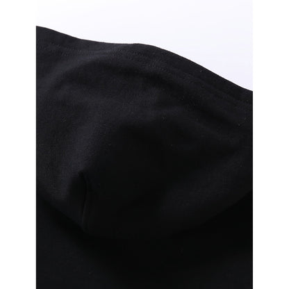 HILEELANG Toddler Boy Girl Hooded Sweatshirt Cotton Casual Basic Pure Color Black Tops Pullover Long Sleeve Shirts