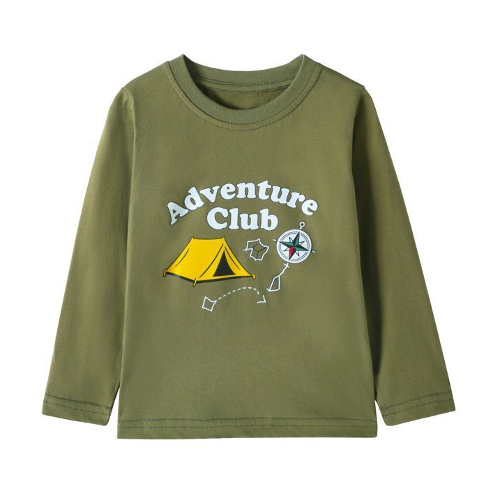 HILEELANG Baby Boys Shirt 3-Pack Bear Graphic Long-Sleeve Tees Winter Cotton Casual Crewneck T-Shirts