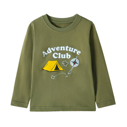 HILEELANG Baby Boys Shirt 3-Pack Bear Graphic Long-Sleeve Tees Winter Cotton Casual Crewneck T-Shirts