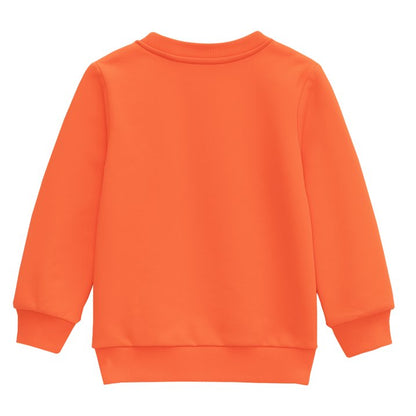 HILEELANG Toddler(18M-7T) Halloween Sweatshirt – 100% Cotton Pullover with Boo Ghost Print, Orange Crewneck for Boys Girls